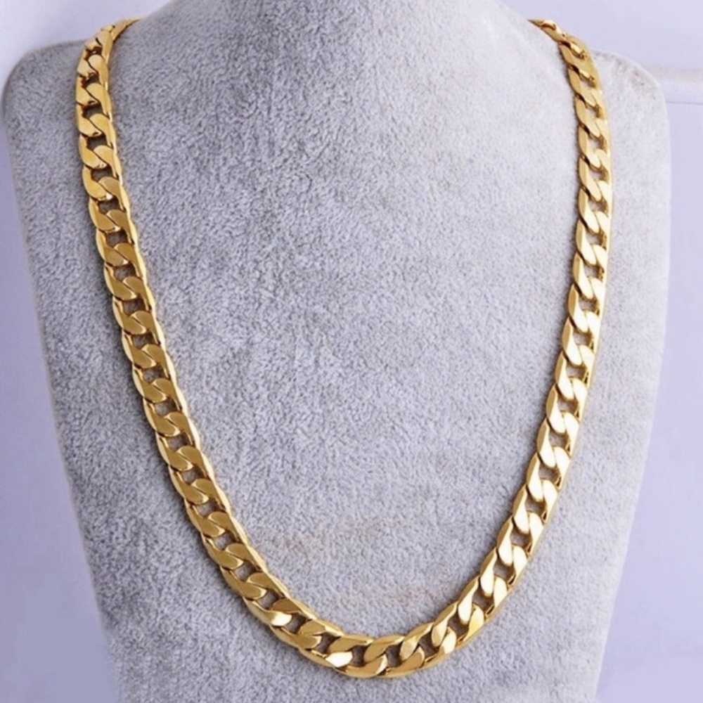 New 18k Gold Unisex Cuban Link Classic Minimalist Chain Handcrafted Necklace - Picture 6 of 16